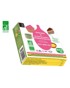 Assortiment Colorants Alimentaires Rouge Jaune Vert Origine Vegetale BIO 3X2 Sachets 30G NATALI