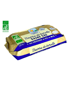 Beurre De Baratte Aux Cristaux De Sel De Mer BIO (125gr) | GRANDEUR NATURE