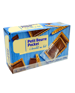 Biscuits Petit Beurre Chocolat Au Lait Format Pocket (250gr) | MARQUE SURPRISE