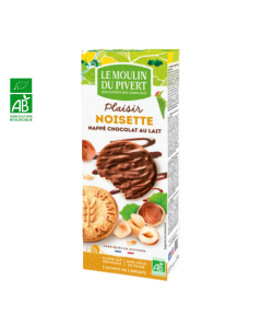Biscuits Plaisir Noisette Nappage Chocolat Au Lait BIO 5X2 Sachets 130G MOULIN DU PIVERT