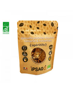 Biscuits Salés Patate Douce Romarin Noisette BIO (80gr) | IPSAGO