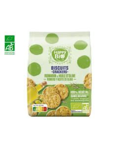 Biscuits Salés Romarin Huile Olive BIO (100gr) | HAPPY BIO