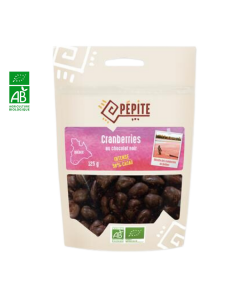 Cranberries Enrobees De Chocolat Noir BIO 125G PEPITE