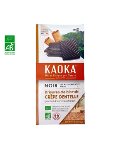 Tablette Chocolat Noir Crêpe Dentelle BIO (100gr) | KAOKA