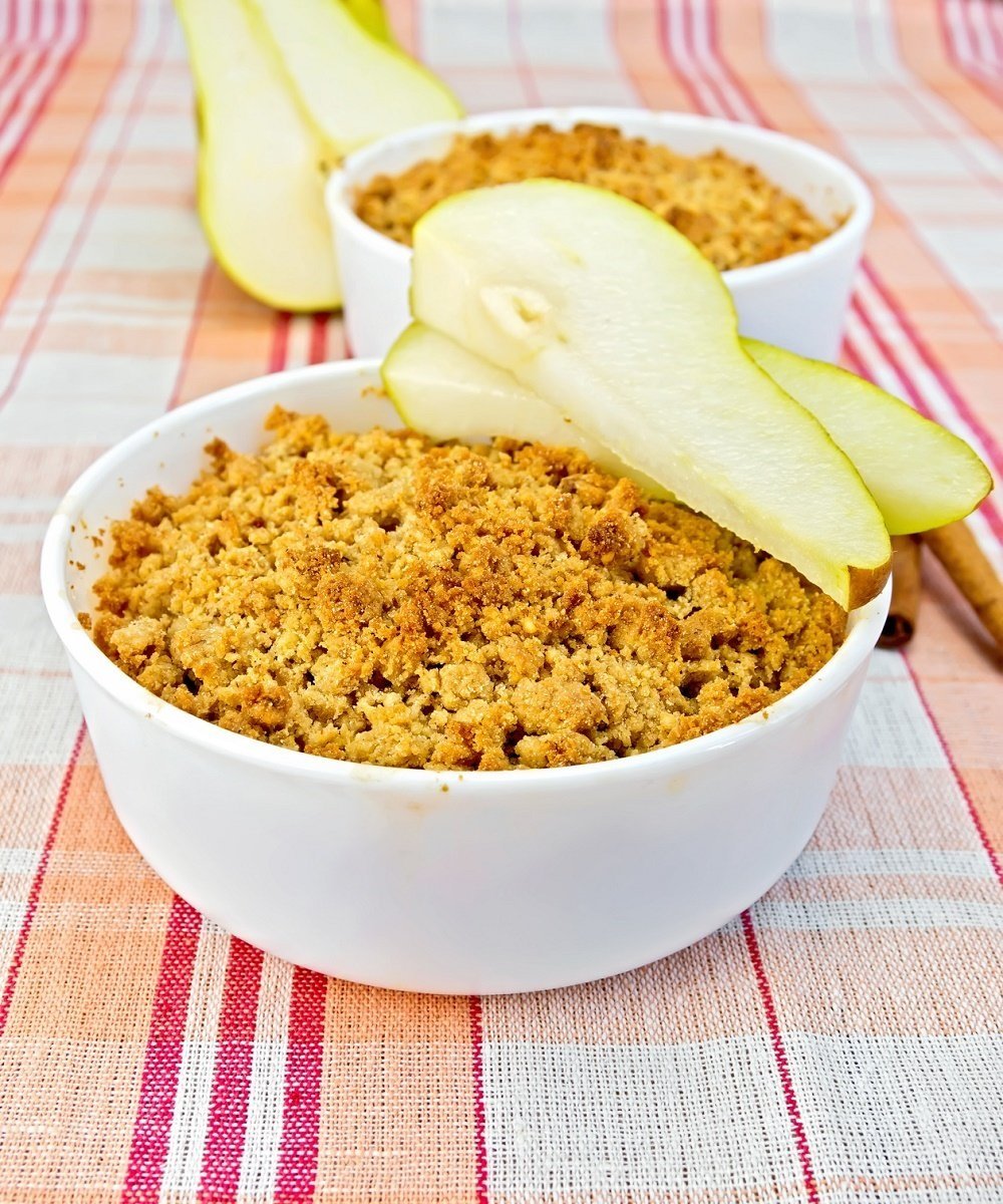 Un crumble anti-gaspi aux poires amandine🍐